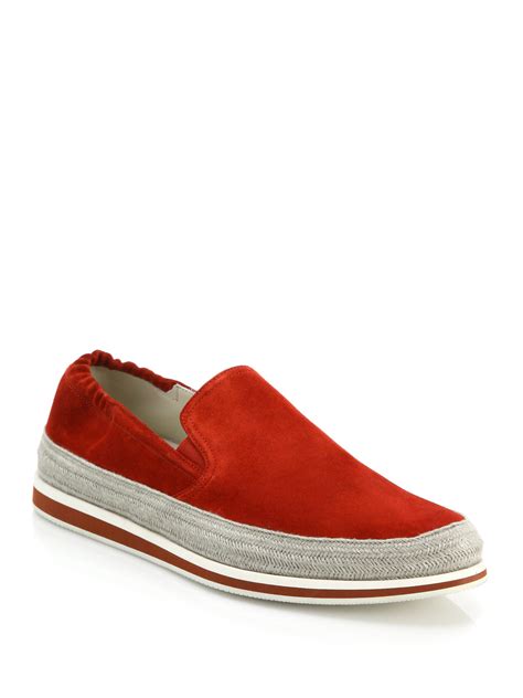 prada red suede sneakers|prada sneakers price.